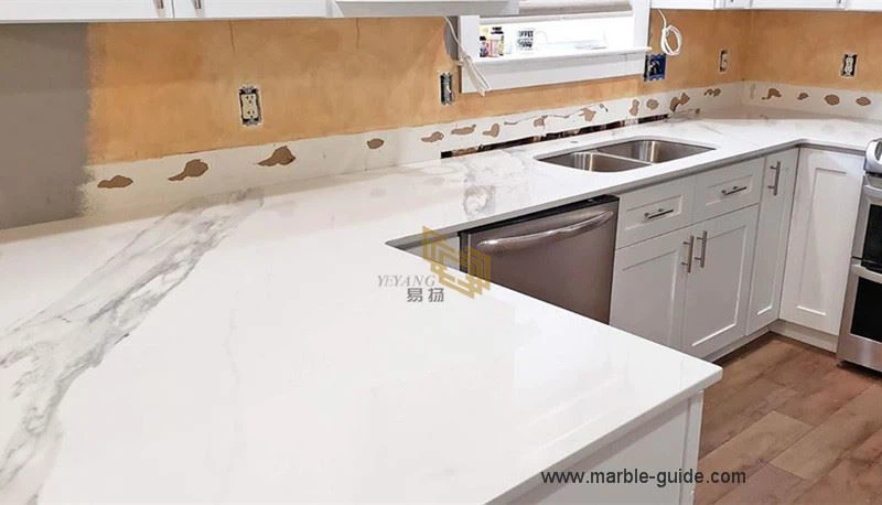 Calacatta white marble countertop 06