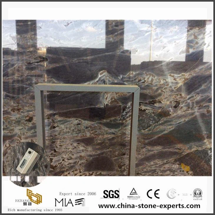 Black marble kitchen countertop slab