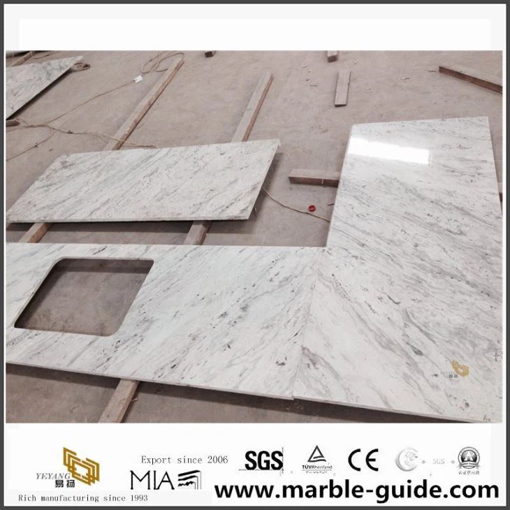 Diy नदी सफेद ग्रेनाइट पत्थर Countertops के लिए चीन Countertop कारखाने से रसोई Worktops