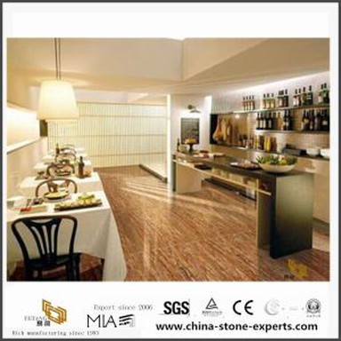 पॉलिश गोल्डन Travertine स्लैब होटल Bothroom टाइल के लिए फ्रांसीसी