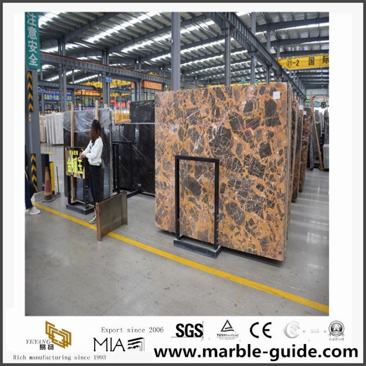 Royal Gold Coffee Marble Stone Slabs , China Yellow Marble
