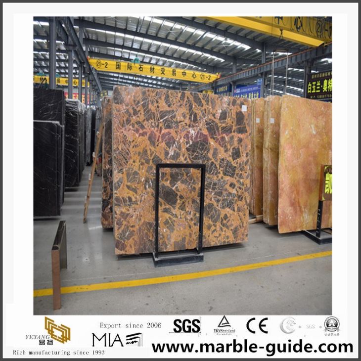 Royal Gold Coffee Marble Stone Slabs , China Yellow Marble